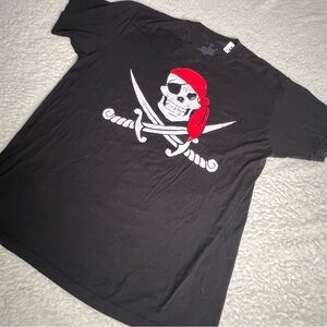 2/$20 💥 EUC (L) Ann Arbor Black Pirate Skull Graphic T-Shirt Tee (3613)
